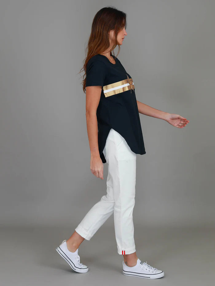 Collection of 3rd Story Jill Gold Star Short Sleeve Tee - Ink in a gallery layout