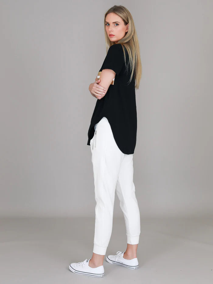 Collection of 3rd Story Jill Gold Star with Stripes T Shirt - Black/Gold in a gallery layout