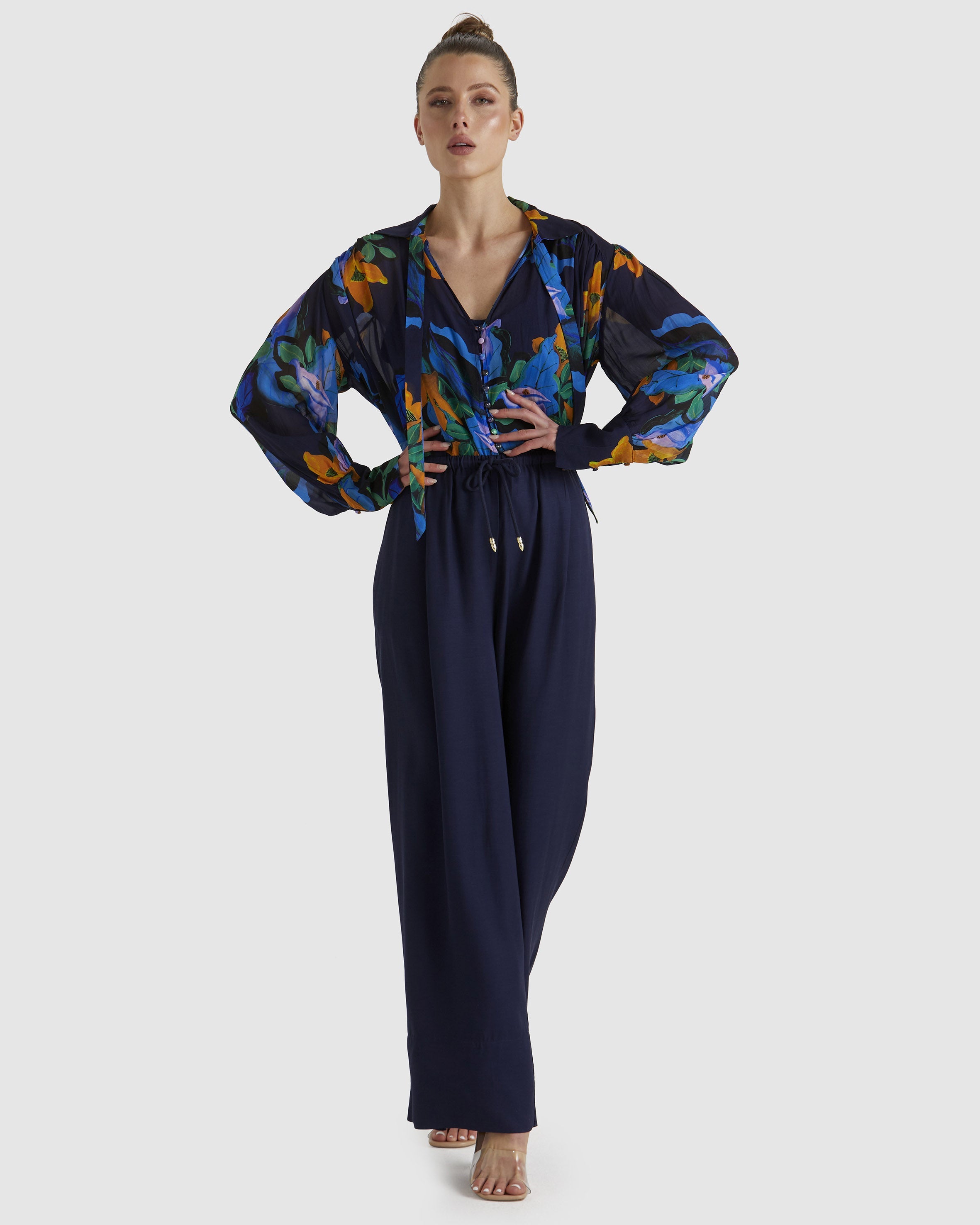 Collection of Fate and Becker Twilight Top - Navy Floral in a gallery layout