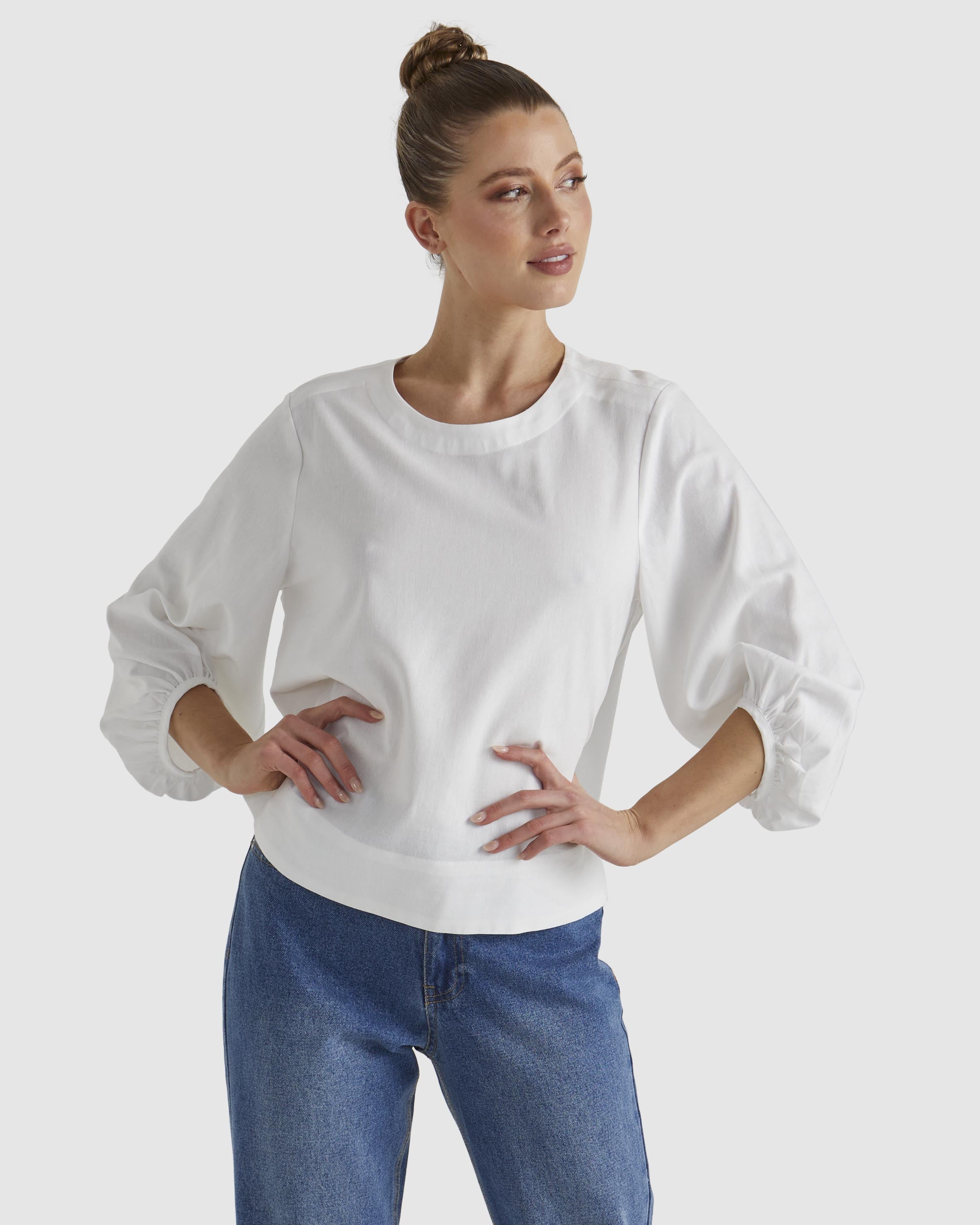 Collection of Fate and Becker Sun Jewel Top - White in a gallery layout