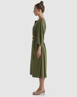 Collection of Fate & Becker Shoreline Dress - Khaki in a gallery layout