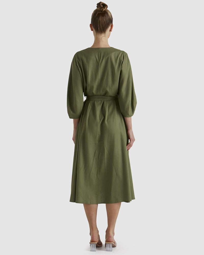 Collection of Fate & Becker Shoreline Dress - Khaki in a gallery layout