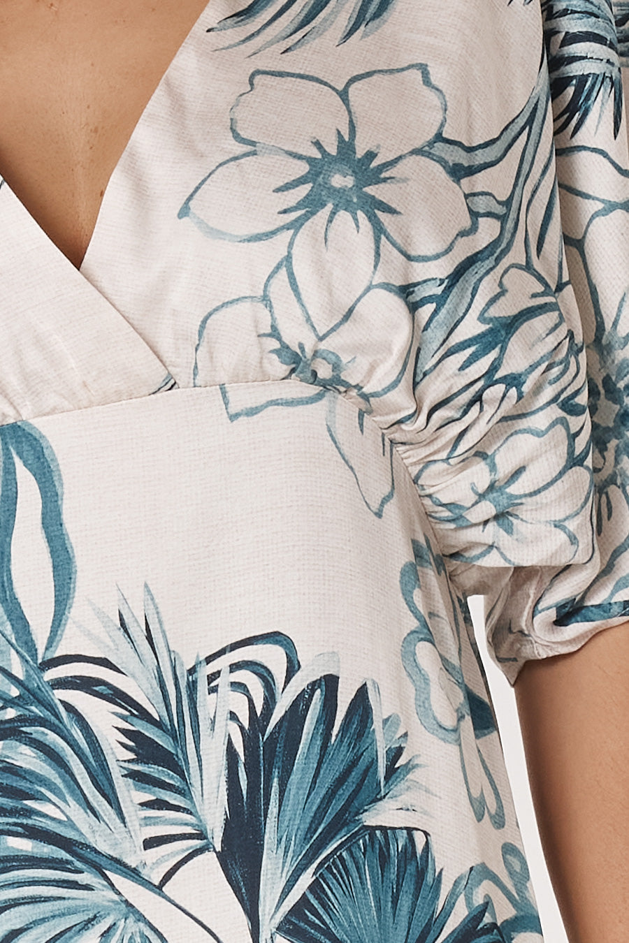 Collection of Fate and Becker Solstice Palms Midi Dress - Palm Print in a gallery layout