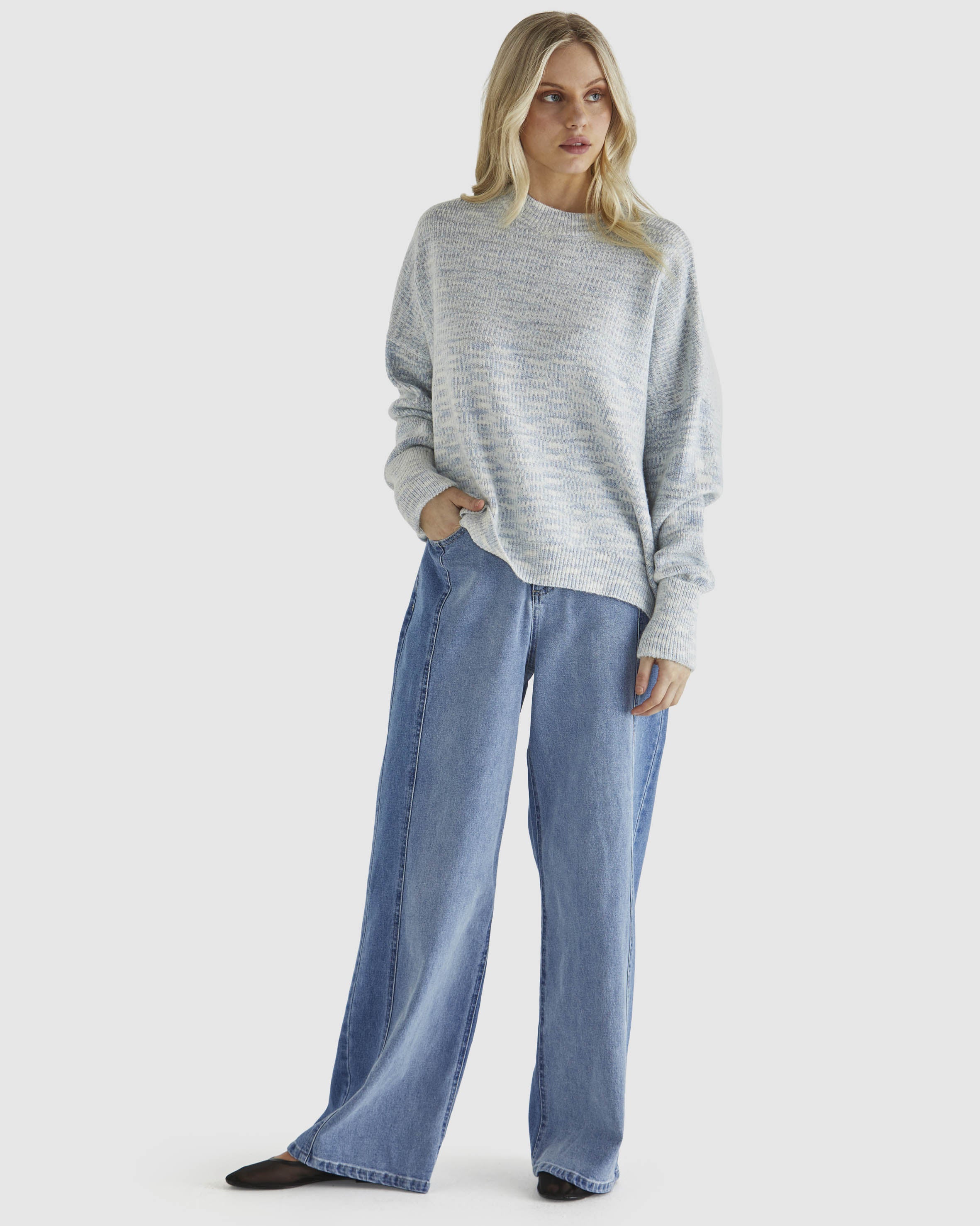 Collection of Sass Kirsha Knit - Blue Marle in a gallery layout