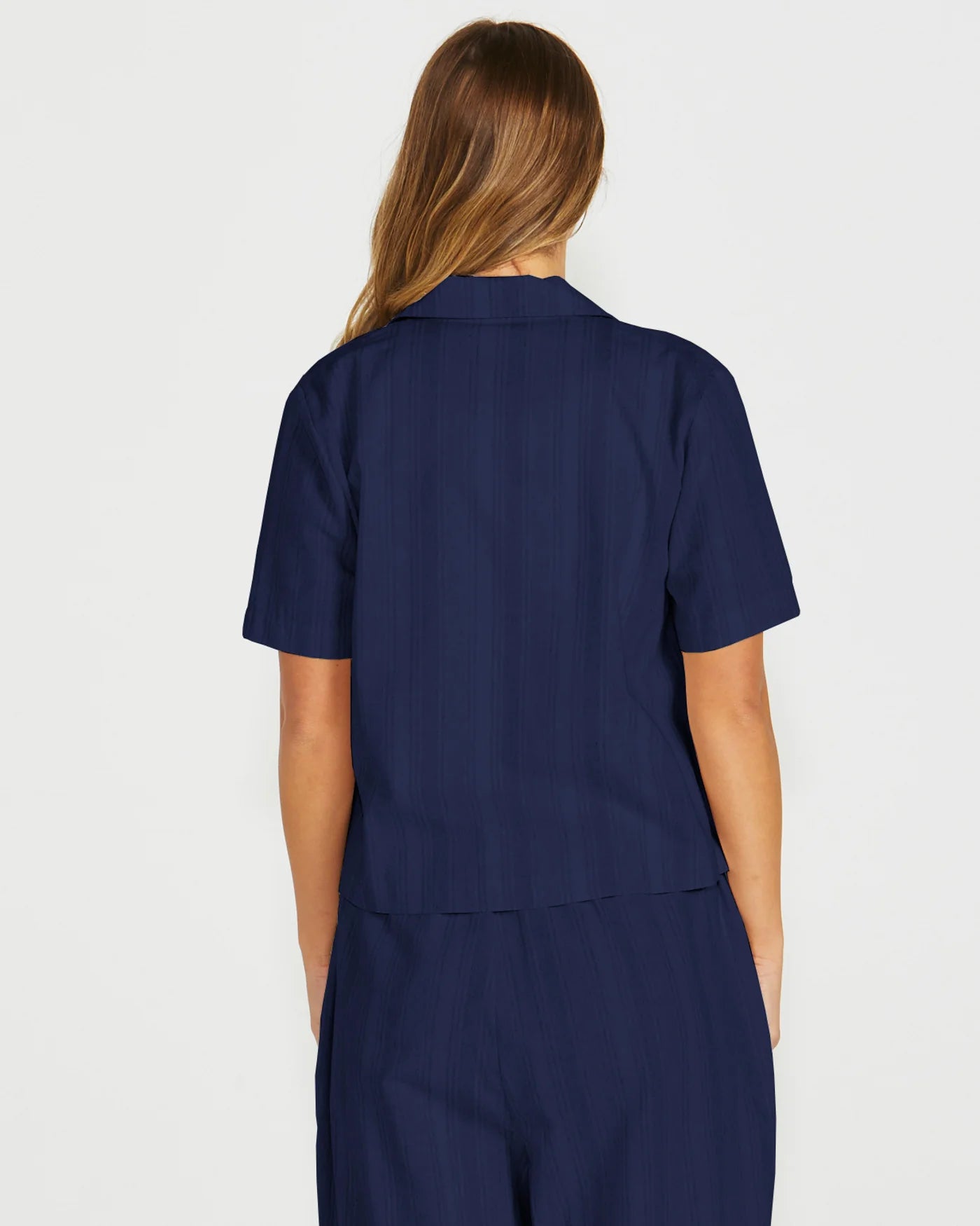 Collection of Sass Odell Short Sleeve Shirt - Navy in a gallery layout