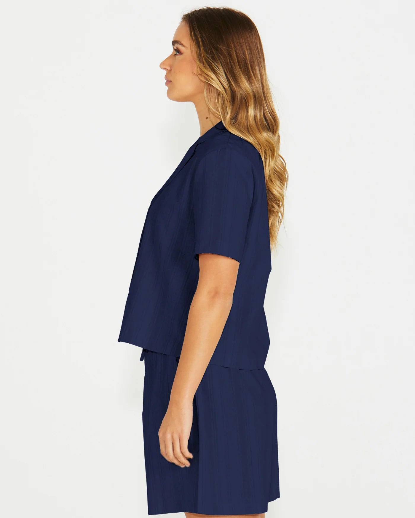 Collection of Sass Odell Short Sleeve Shirt - Navy in a gallery layout