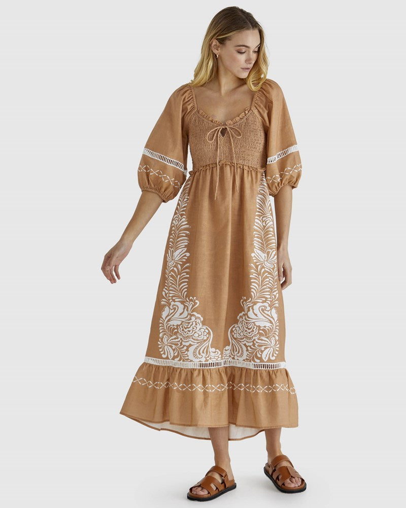 Collection of Sass Brandy Dress - Chai Print in a gallery layout