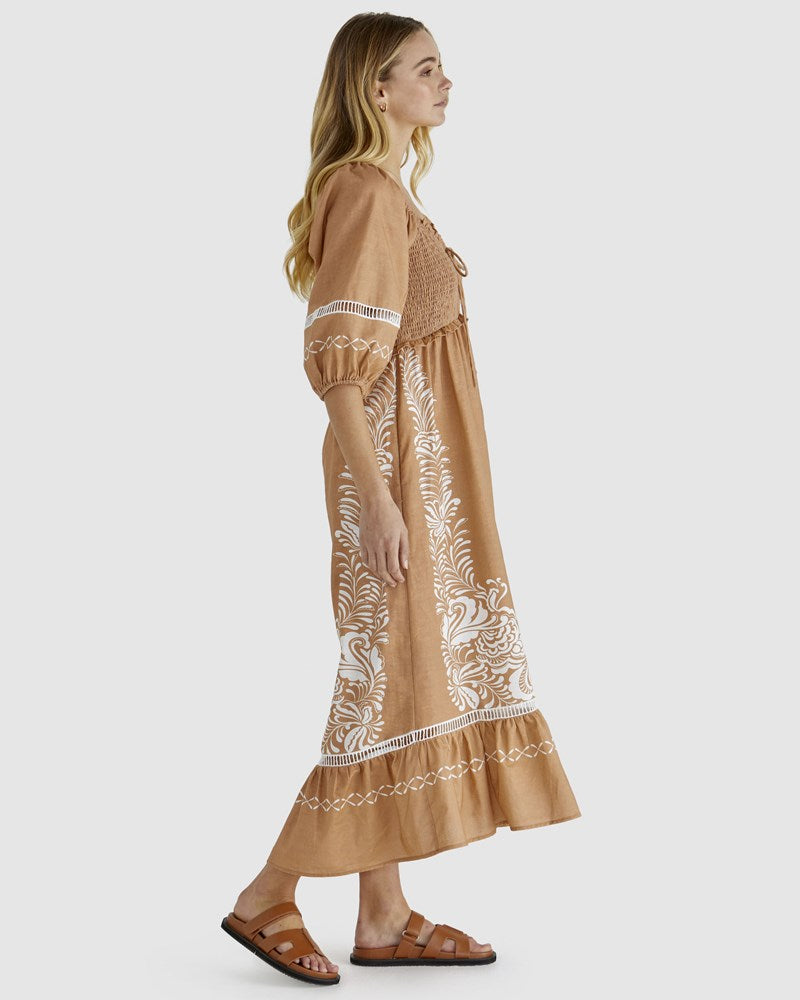 Collection of Sass Brandy Dress - Chai Print in a gallery layout