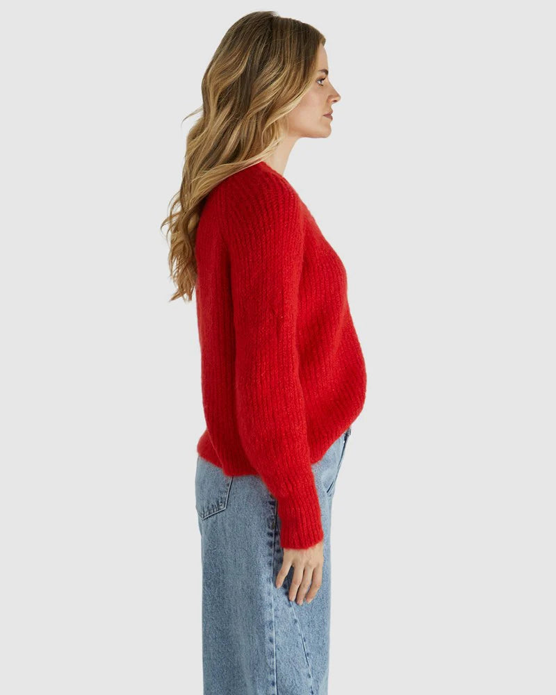 Collection of Sass Romee Cardi - Poppy Red in a gallery layout