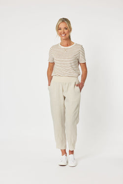 Collection of 19393-NATURAL-1 (CROP PANT) in a gallery layout