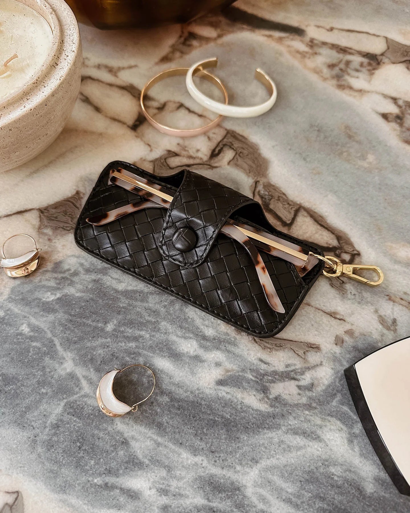 Louenhide Skittle Sunglasses Case - Woven Black