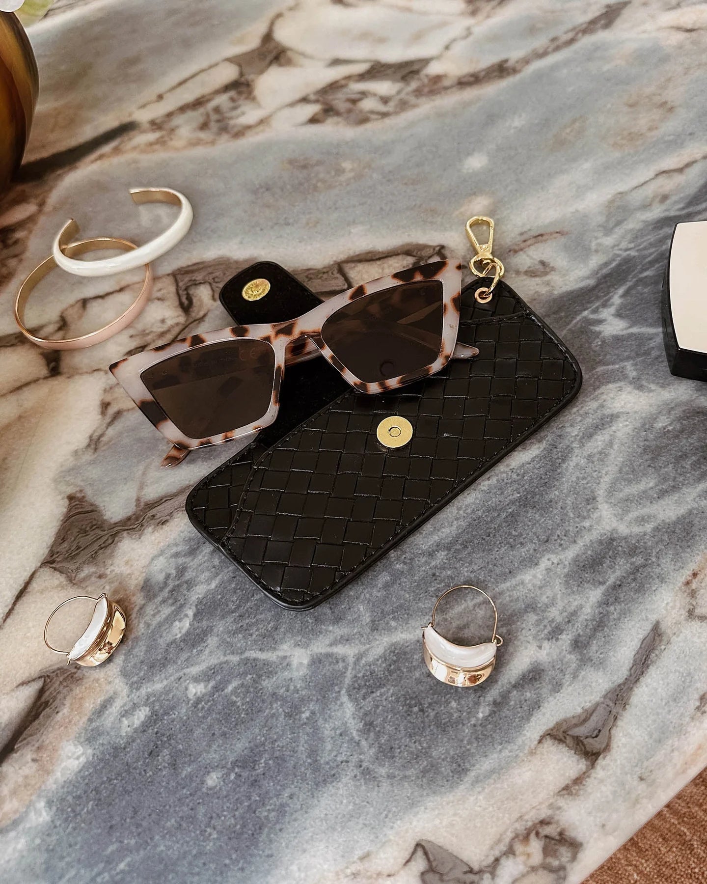 Collection of Louenhide Skittle Sunglasses Case - Woven Black in a gallery layout