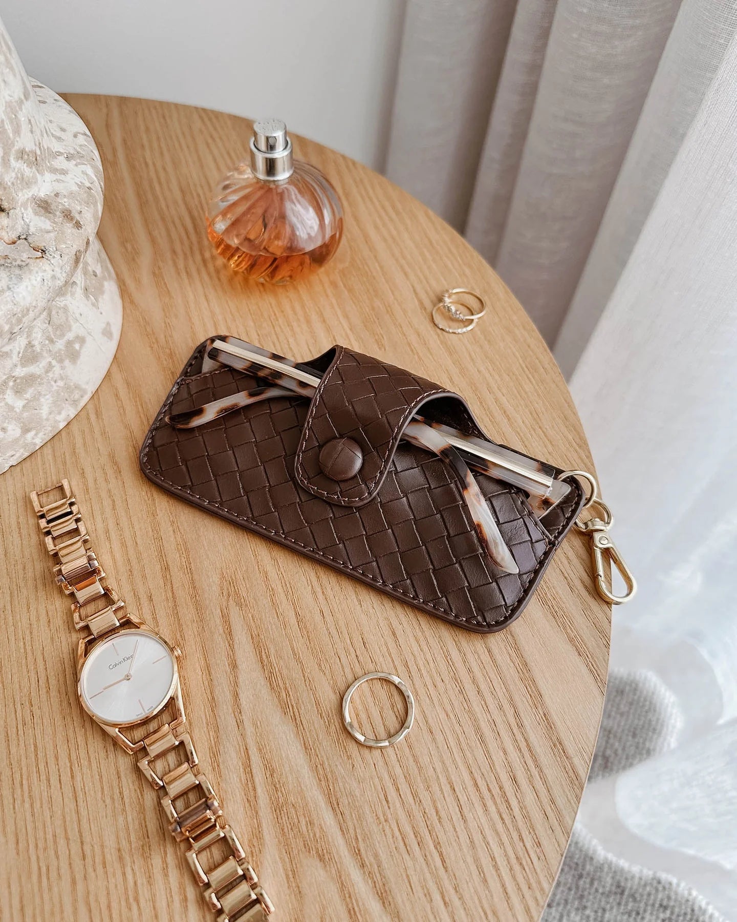 Collection of Louenhide Skittle Sunglasses Case - Woven Chocolate in a gallery layout