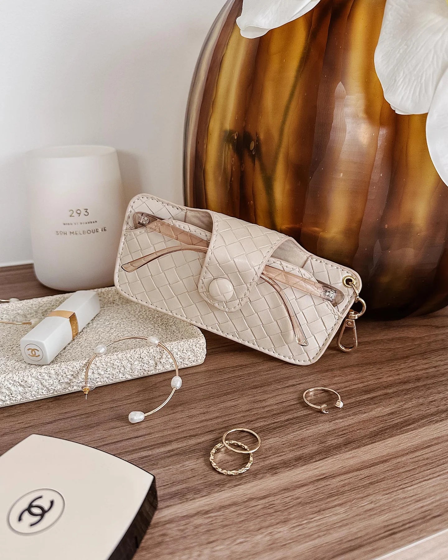 Collection of Louenhide Skittle Sunglasses Case - Woven Vanilla in a gallery layout