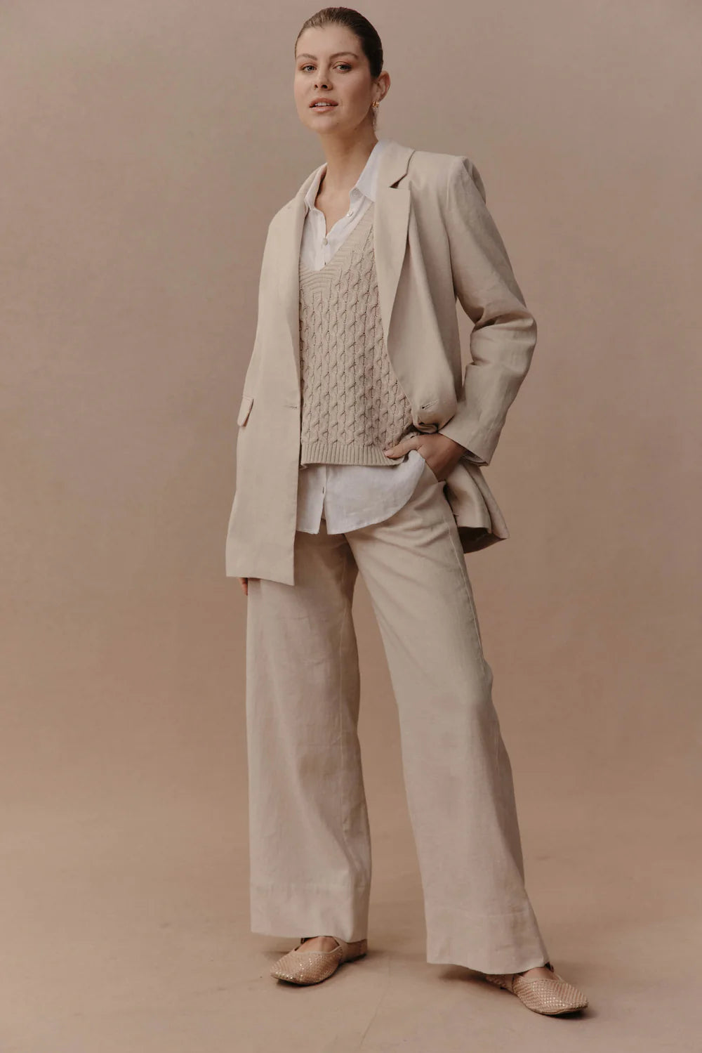 Collection of Eb & Ive Naviva Vest - Oat in a gallery layout