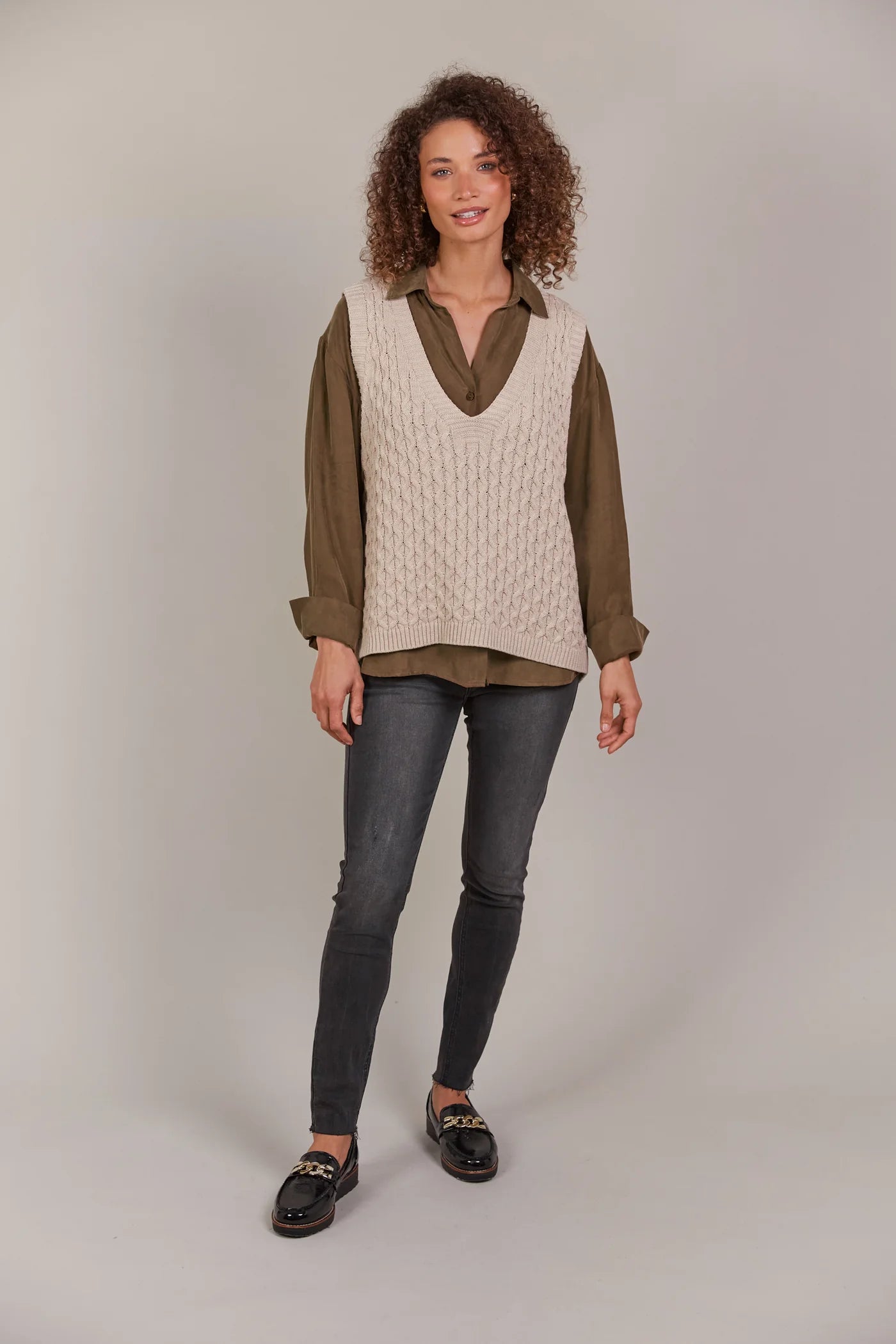 Collection of Eb & Ive Naviva Vest - Oat in a gallery layout