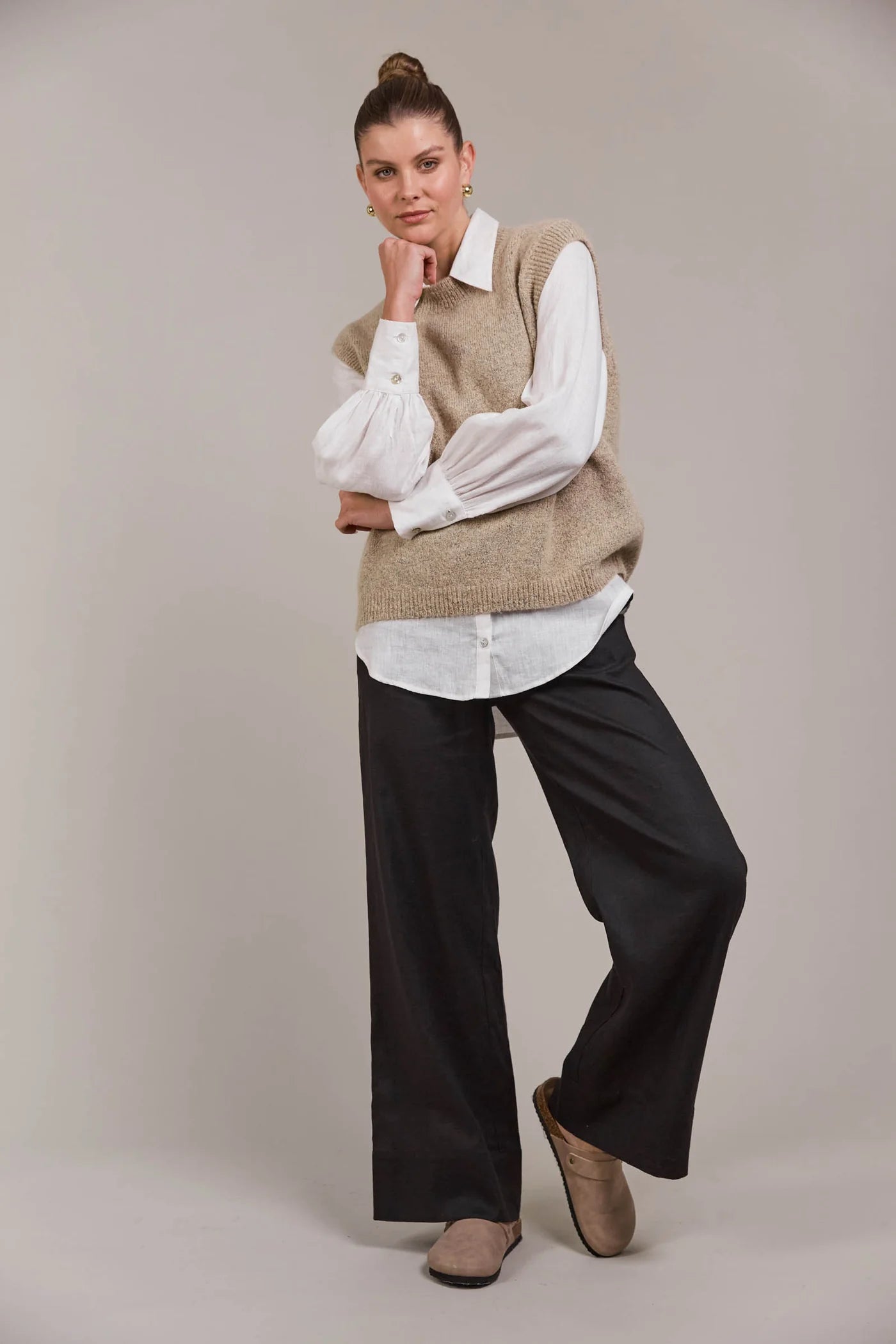 Collection of Eb & Ive Folie Vest - Oat in a gallery layout