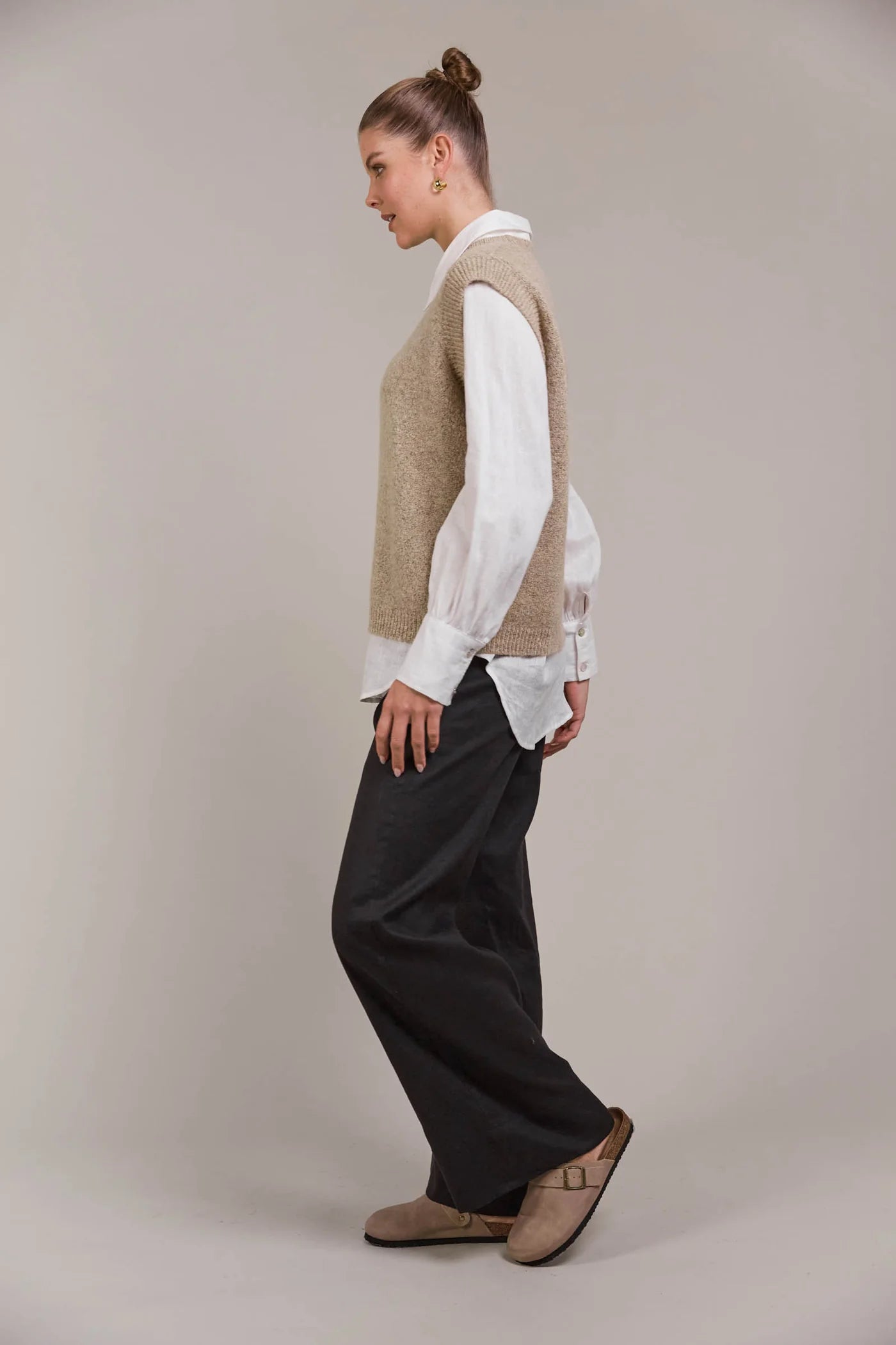 Collection of Eb & Ive Folie Vest - Oat in a gallery layout