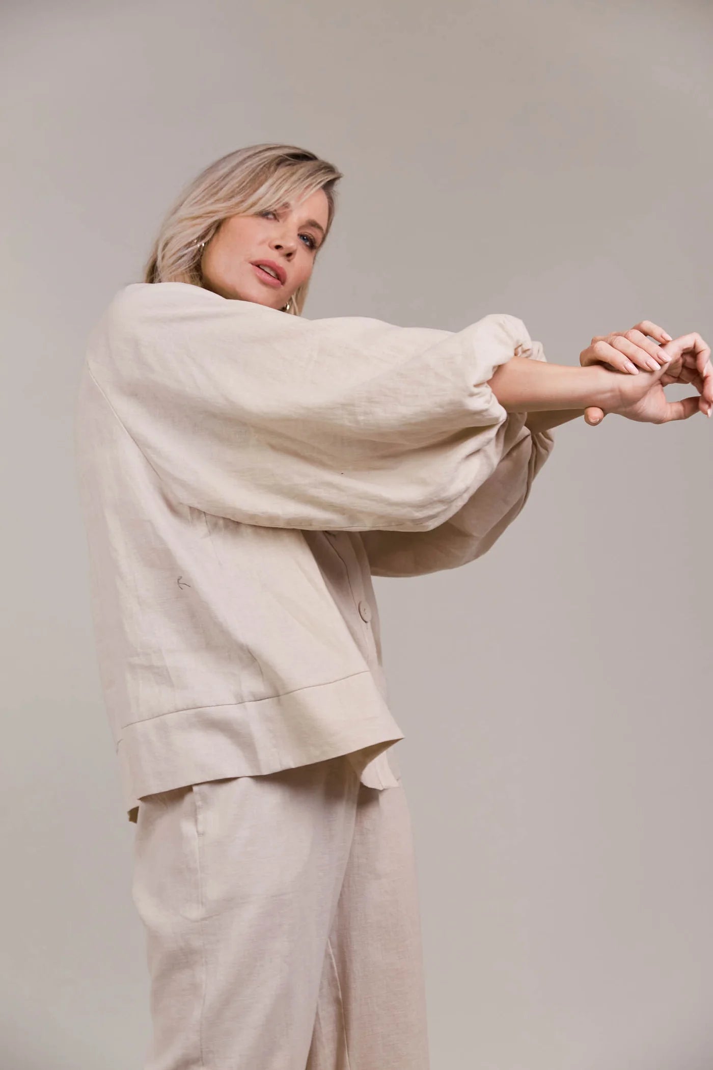 Collection of Eb and Ive Laax Button Blouse - Ecru in a gallery layout