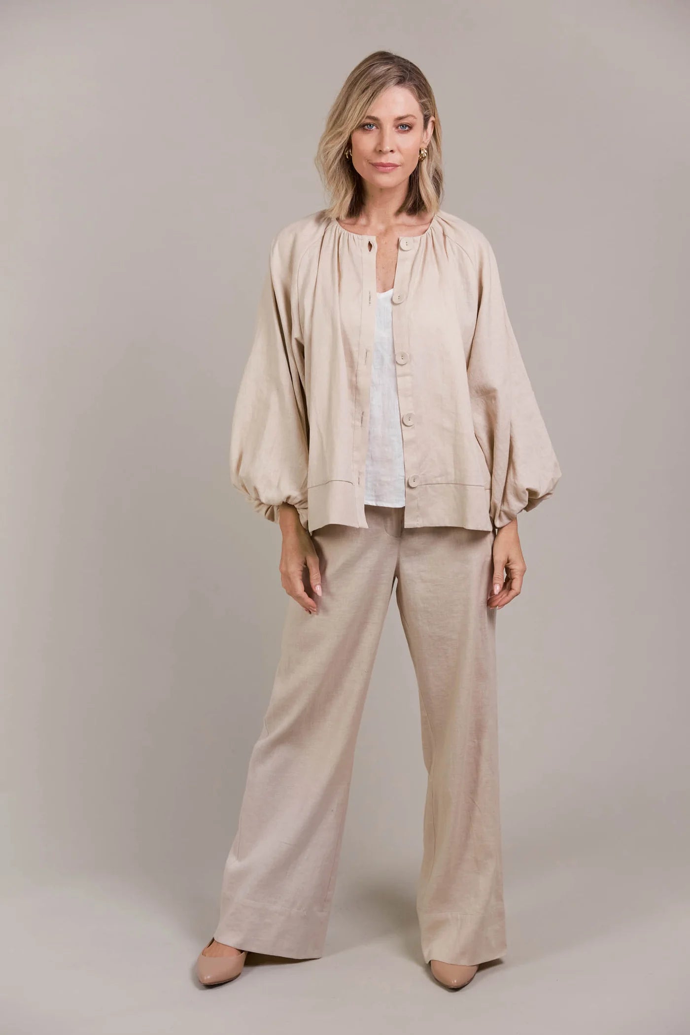 Collection of Eb and Ive Laax Button Blouse - Ecru in a gallery layout