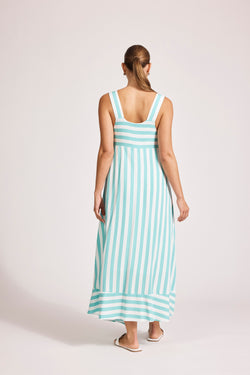 Collection of Eb and Ive Treville Stripe Tank Maxi Dress - Aqua in a gallery layout