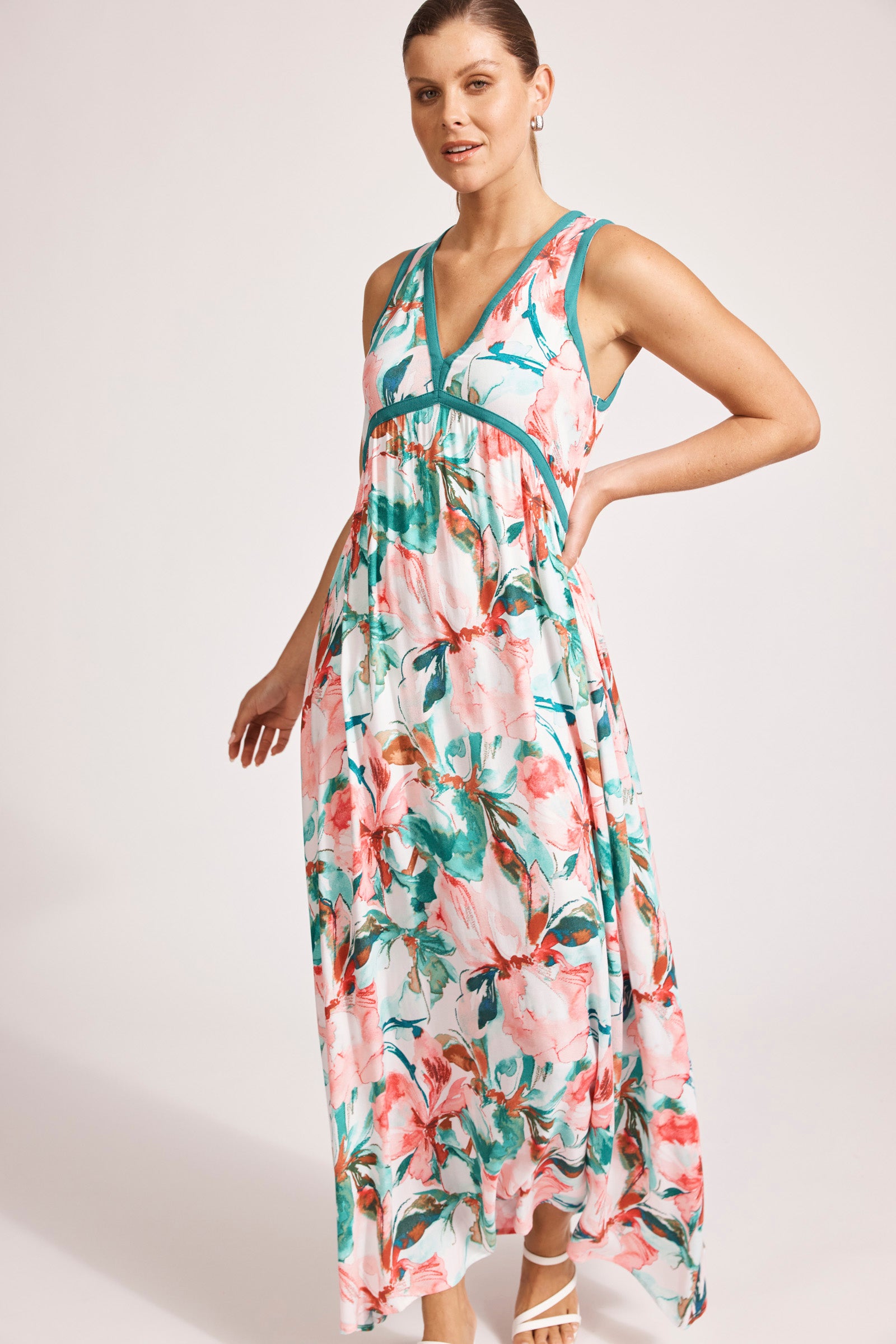 Eb and Ive Alegria Spliced Maxi Dress - Estate/Teal