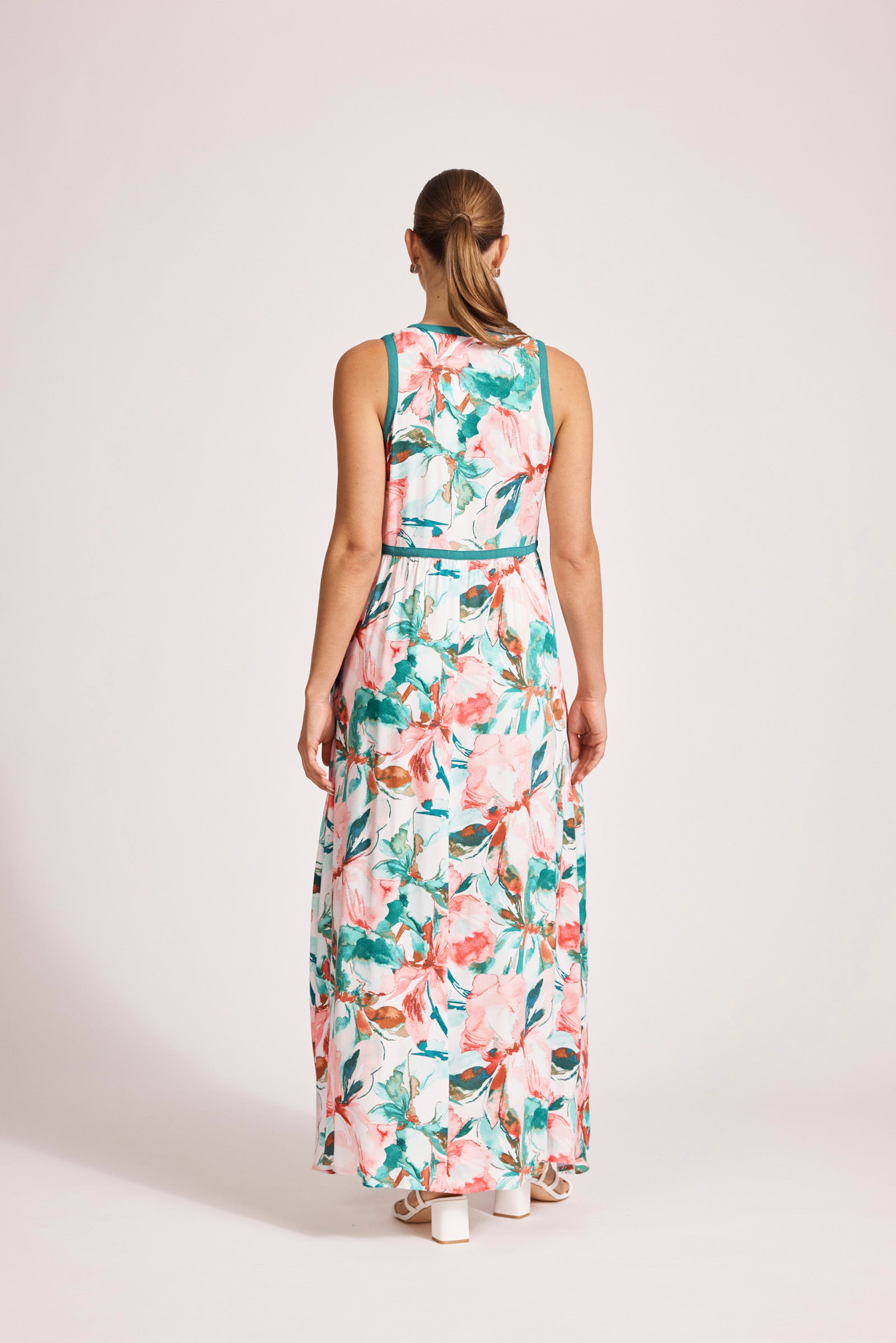 Collection of Eb and Ive Alegria Spliced Maxi Dress - Estate/Teal in a gallery layout