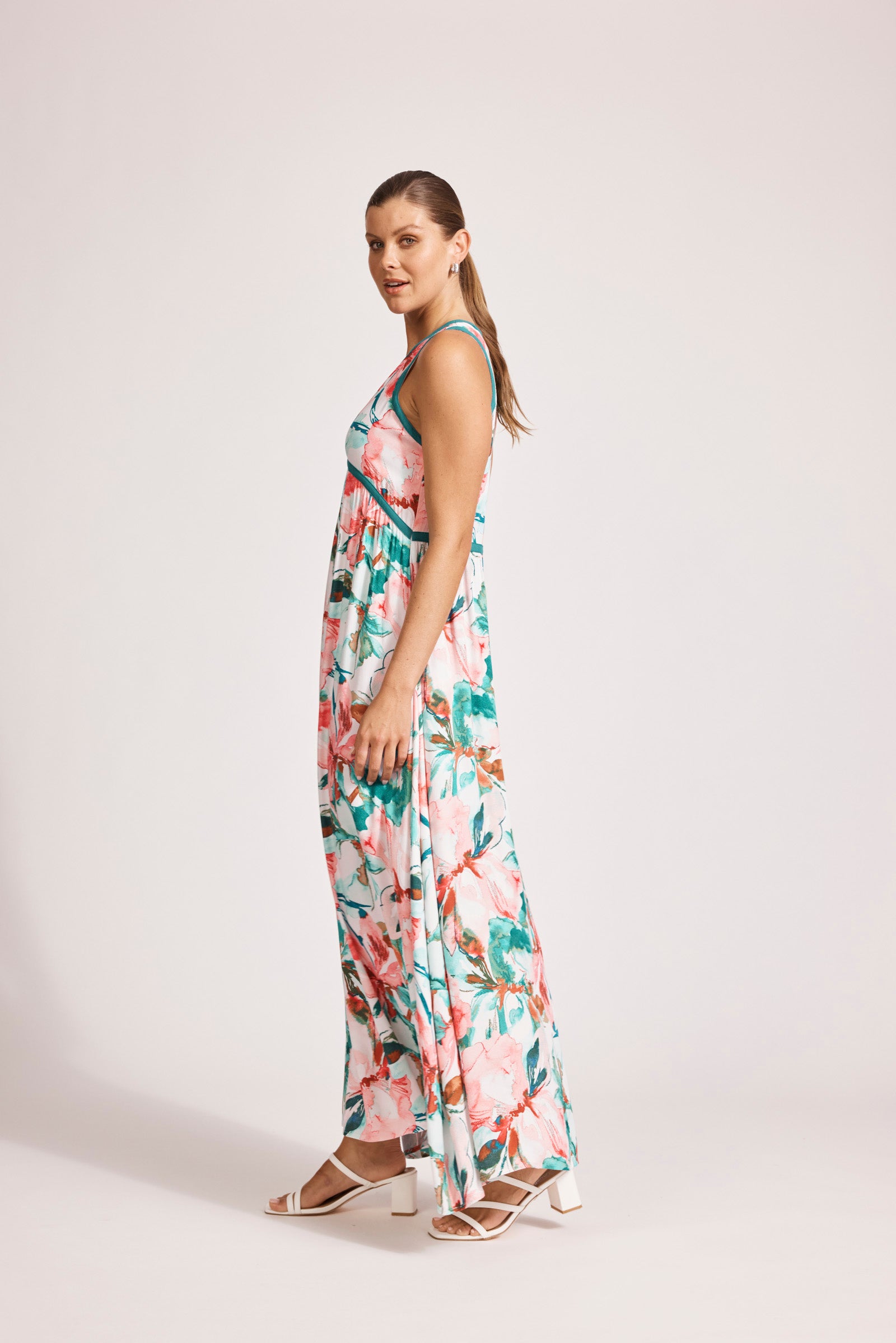 Collection of Eb and Ive Alegria Spliced Maxi Dress - Estate/Teal in a gallery layout