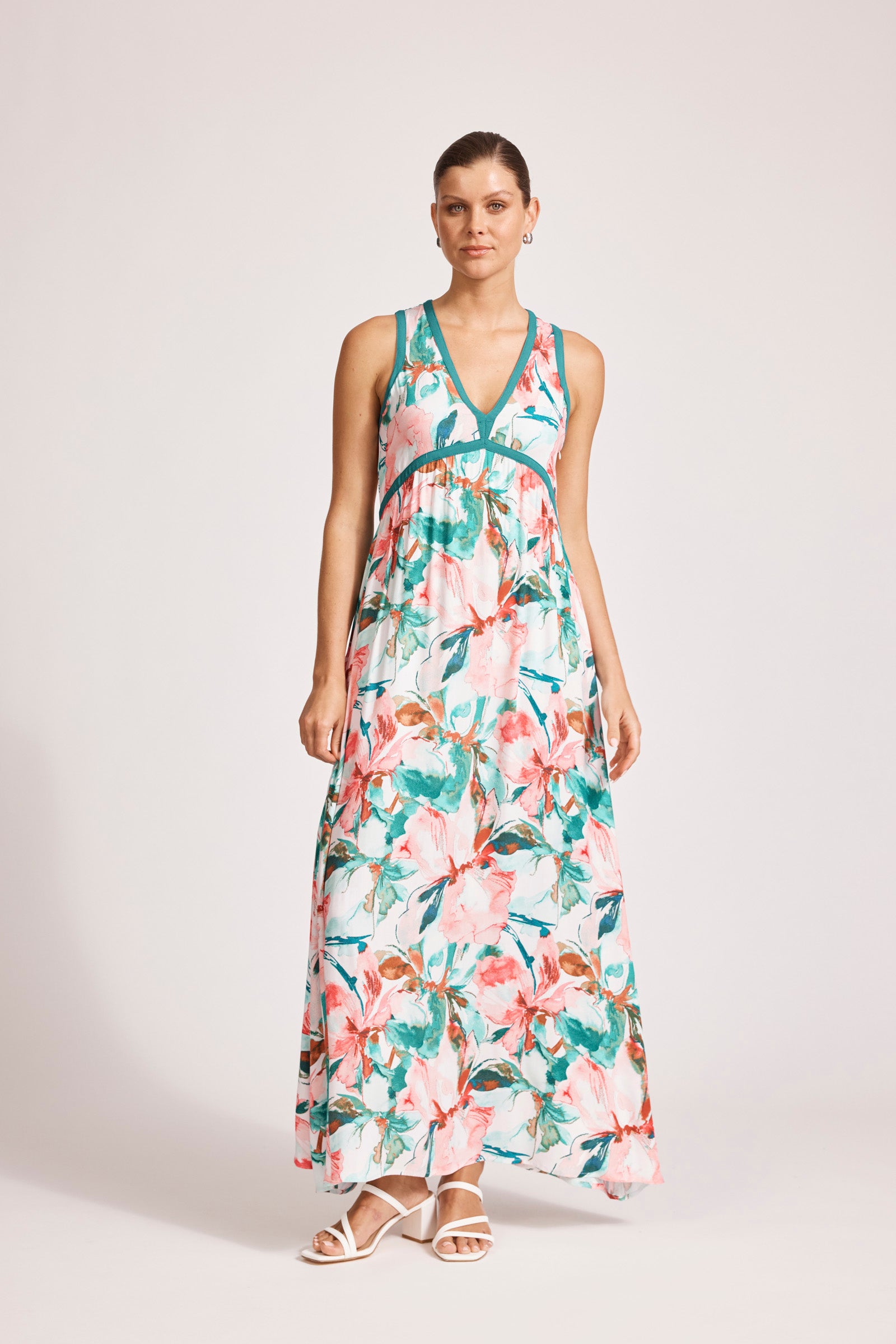 Eb and Ive Alegria Spliced Maxi Dress - Estate/Teal