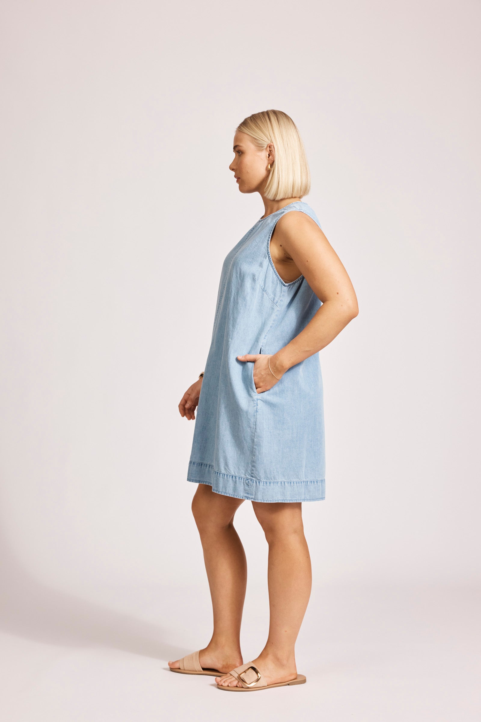 Collection of Eb and Ive Melenia Denim Tank Dress - Denim in a gallery layout