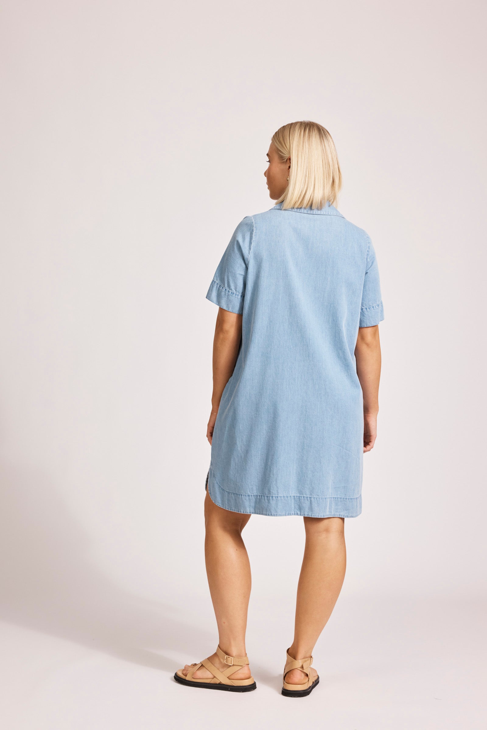 Collection of Eb and Ive Melenia Denim Shirt Dress - Denim in a gallery layout