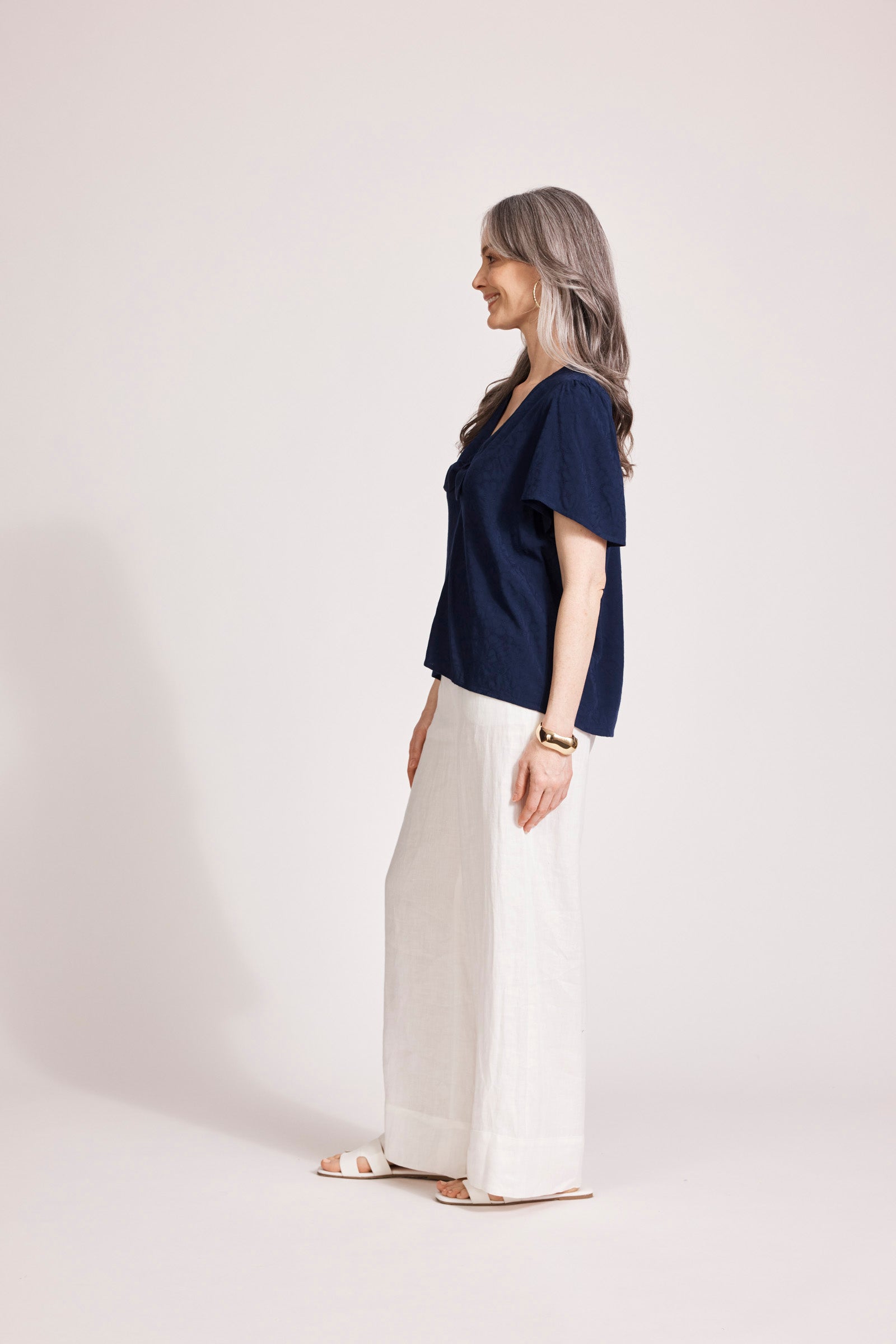 Collection of Eb and Ive Parisio Tie Top - Indigo in a gallery layout