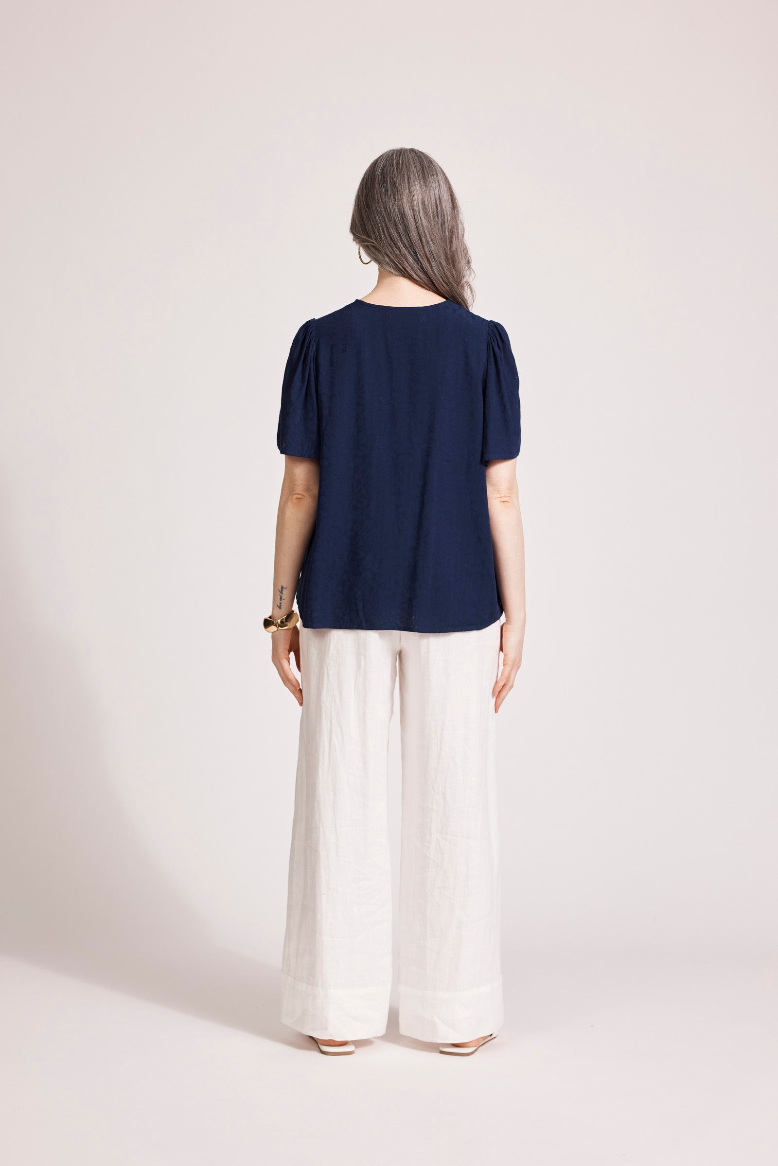 Collection of Eb and Ive Parisio Tie Top - Indigo in a gallery layout