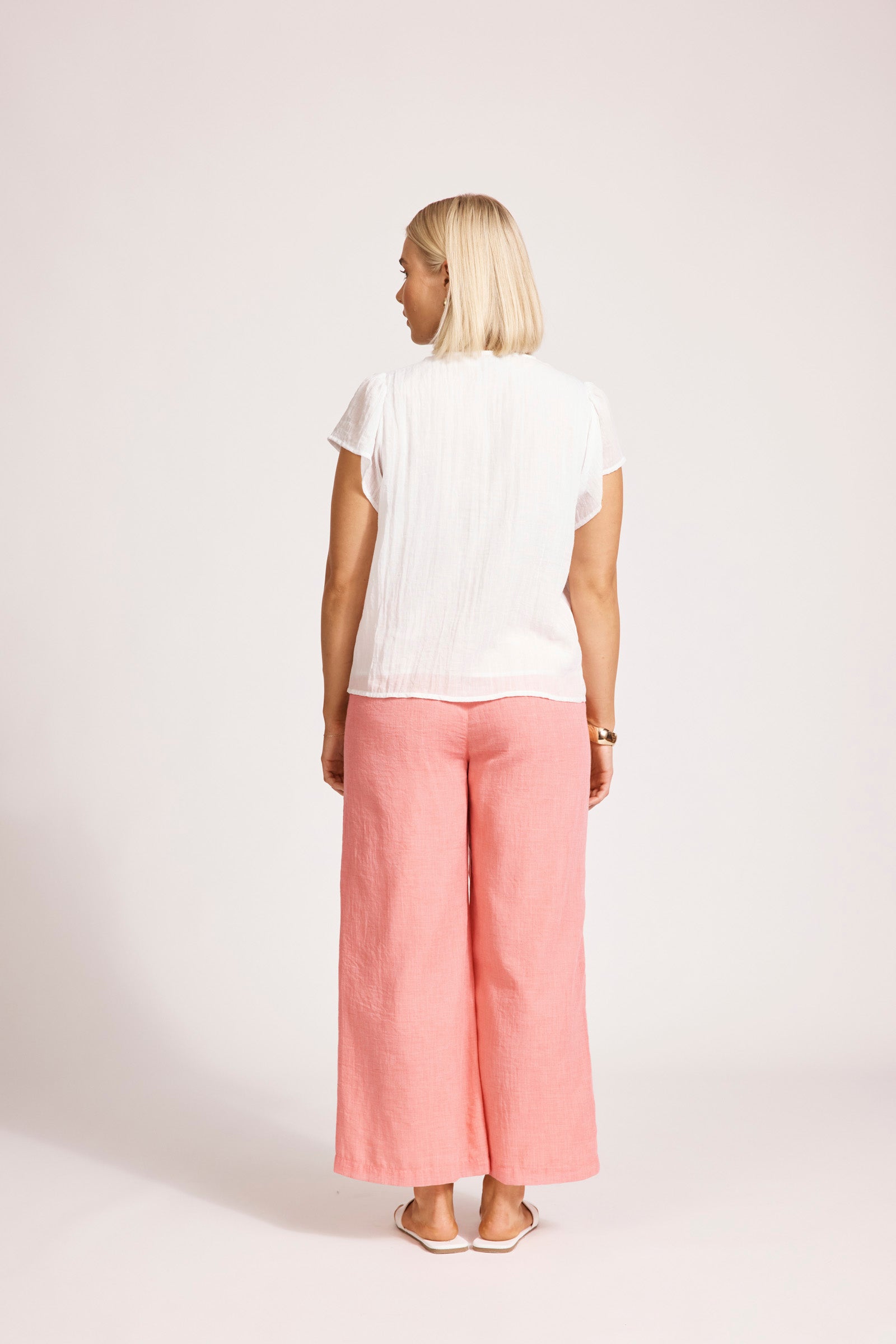 Collection of Eb and Ive Orsula Button Top - White in a gallery layout