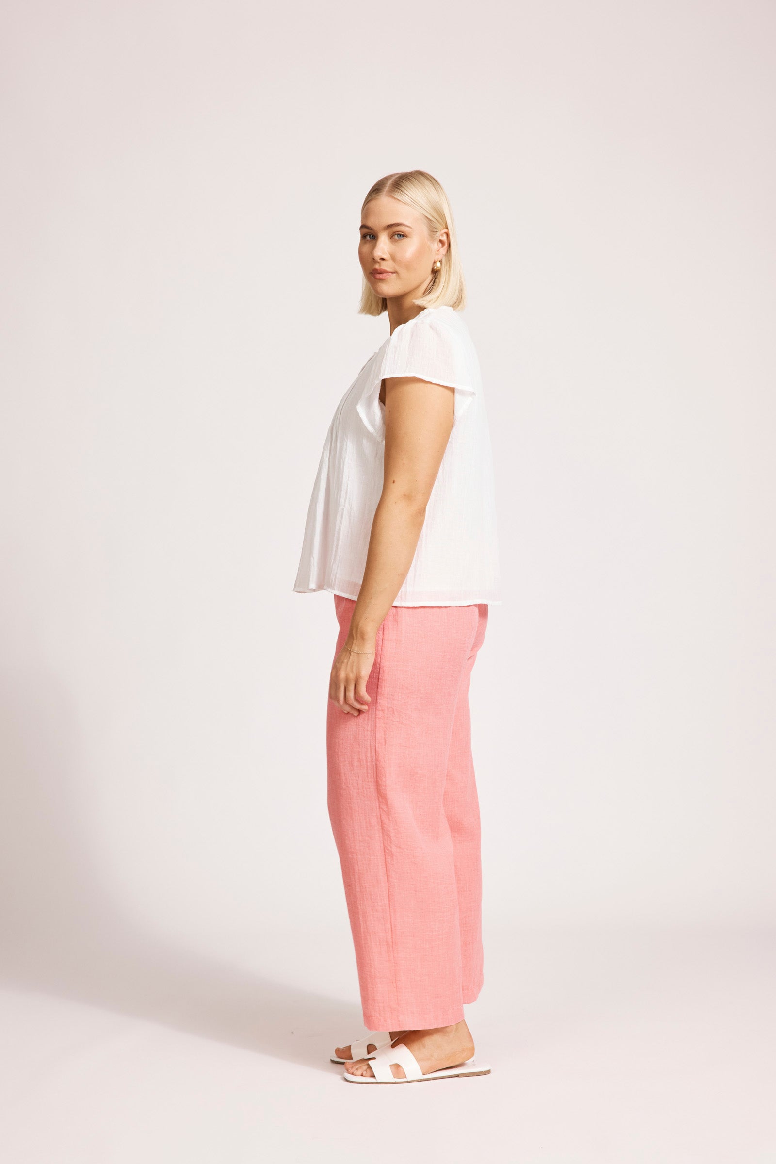 Eb and Ive Orsula Button Top - White