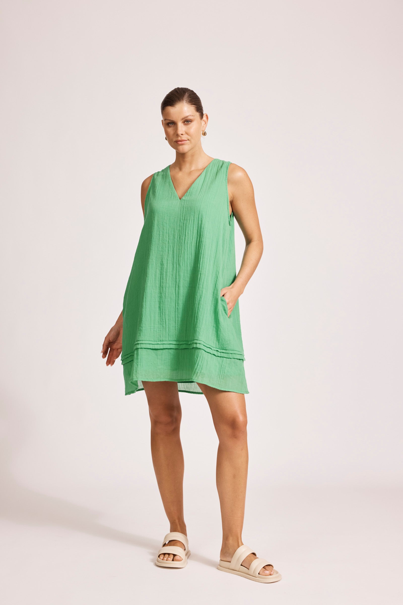 Collection of Eb and Ive Orsula Tank Dress - Jade in a gallery layout