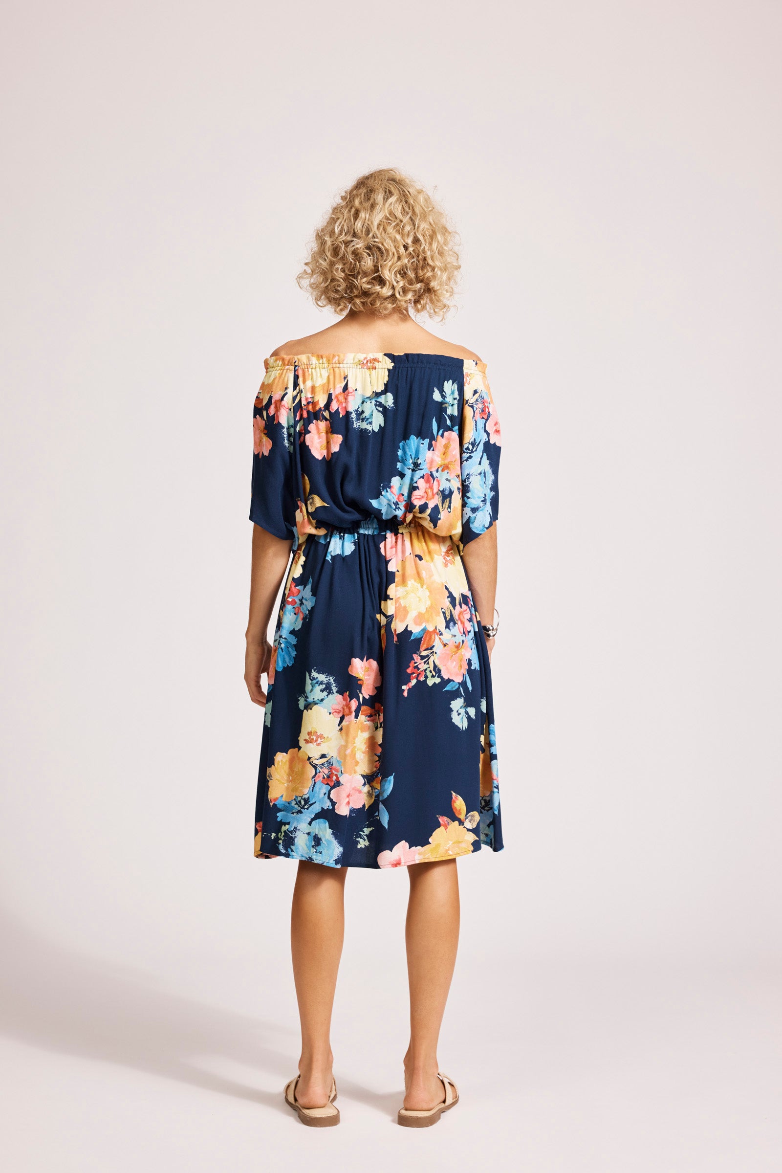 Collection of Eb and Ive Parisio Button Dress - Indigo Bloom in a gallery layout