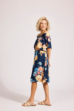 Collection of Eb and Ive Parisio Button Dress - Indigo Bloom in a gallery layout
