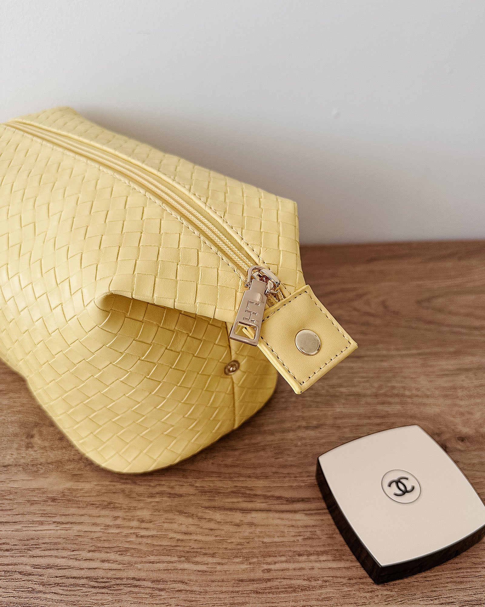 Collection of Louenhide Lucinda Woven Cosmetic Case - Butter Yellow in a gallery layout