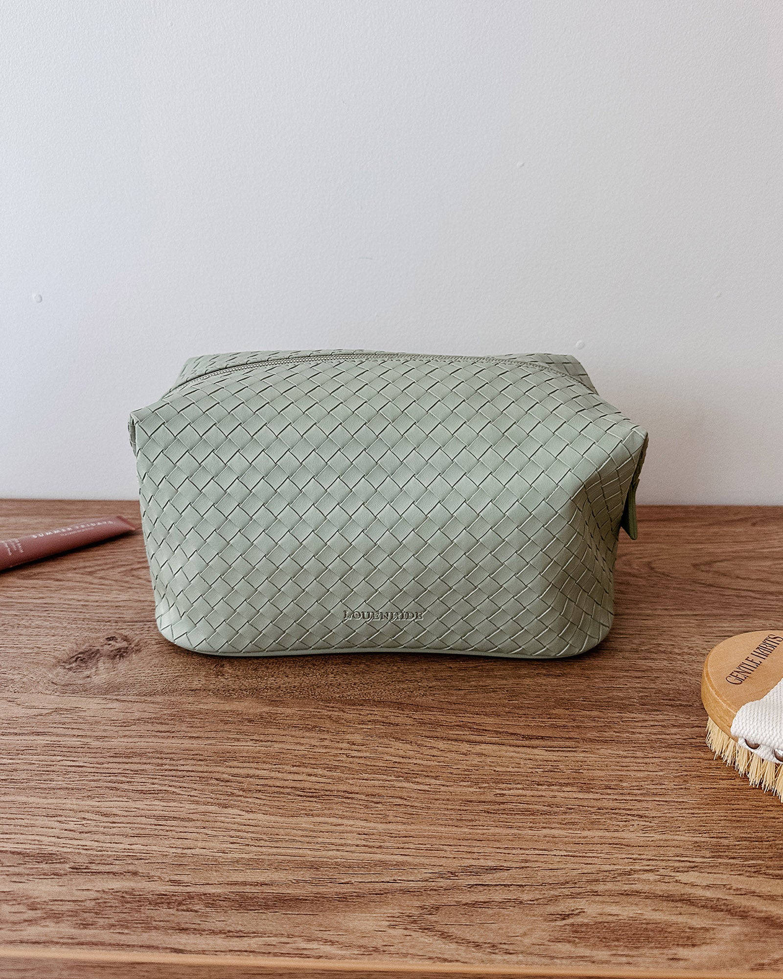 Louenhide Lucinda Woven Cosmetic Case - Sage Green