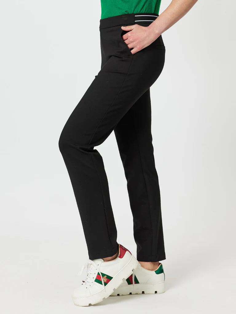 Collection of Gordon Smith Classic Ponte Pant - Black in a gallery layout