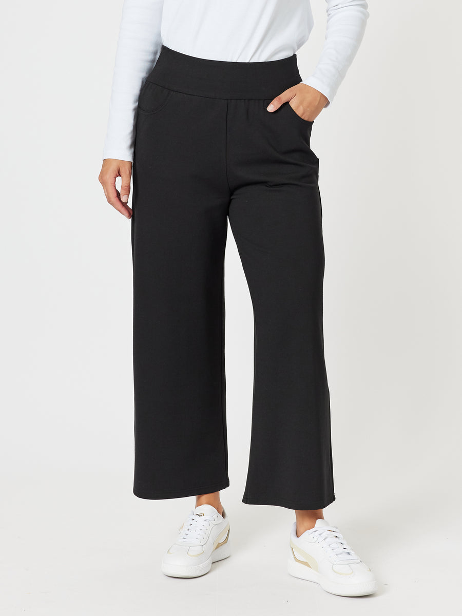 Collection of Clarity Kimmy Ponti Wide Leg Pant - Black in a gallery layout