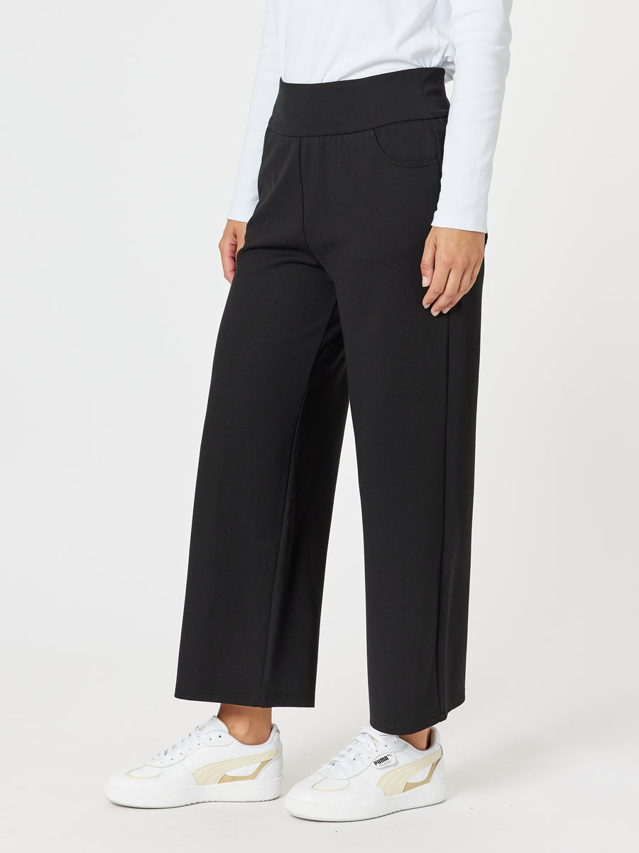 Collection of Clarity Kimmy Ponti Wide Leg Pant - Black in a gallery layout