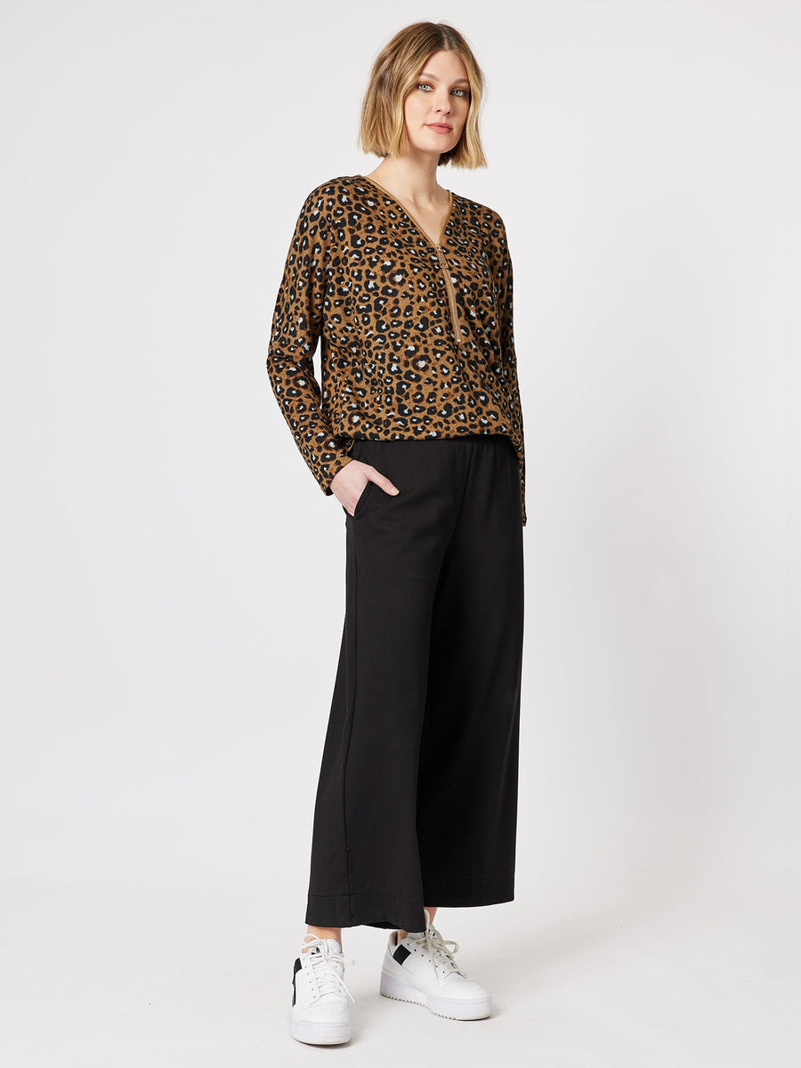 Collection of Clarity Kimmy Ponti Wide Leg Pant - Black in a gallery layout