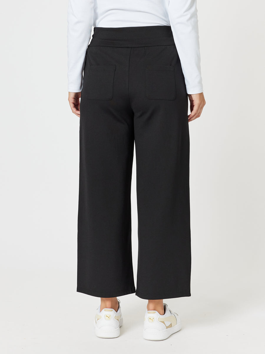 Collection of Clarity Kimmy Ponti Wide Leg Pant - Black in a gallery layout