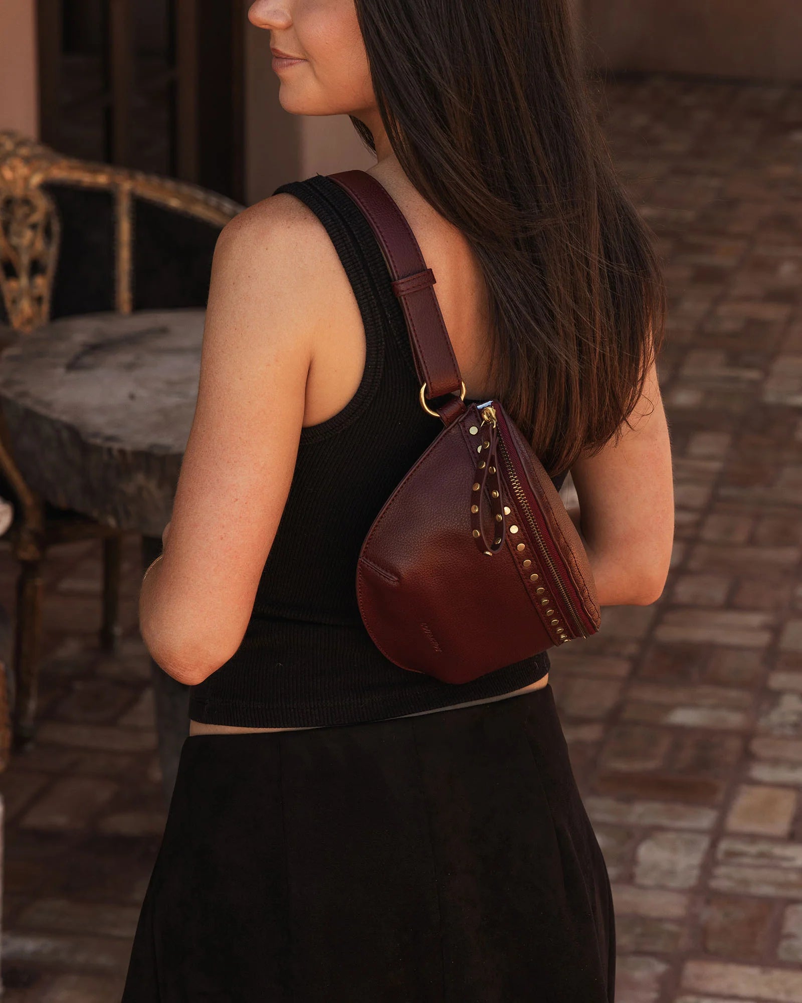 Collection of Louenhide Cassidy Belt Bag - Burgundy in a gallery layout