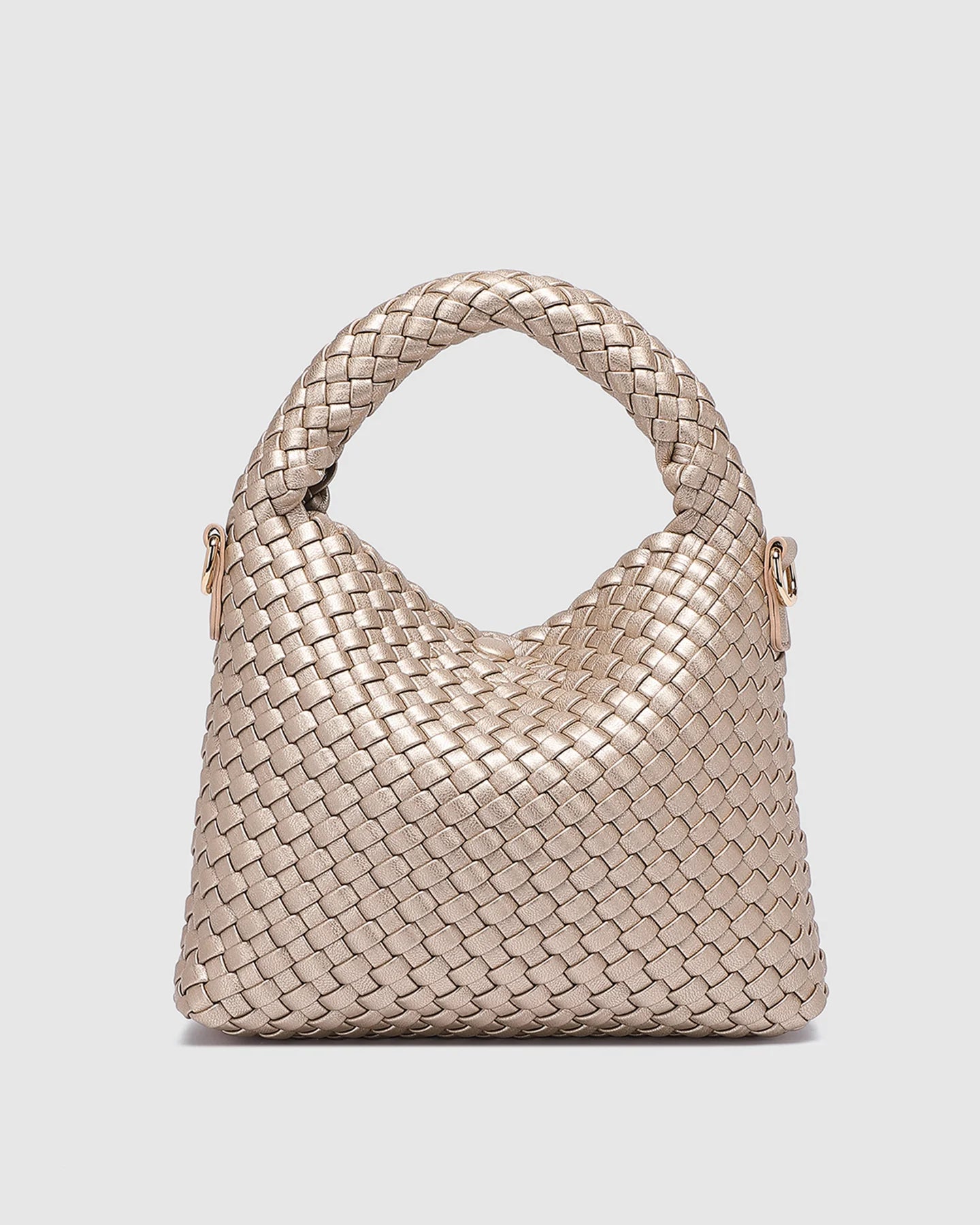 Collection of Louenhide Gabby Mini Woven Shoulder Bag - Pink Champagne in a gallery layout