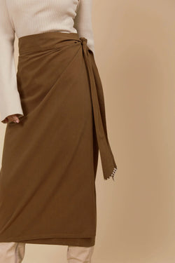 Collection of Isle of Mine Freya Wrap Skirt - Toffee in a gallery layout