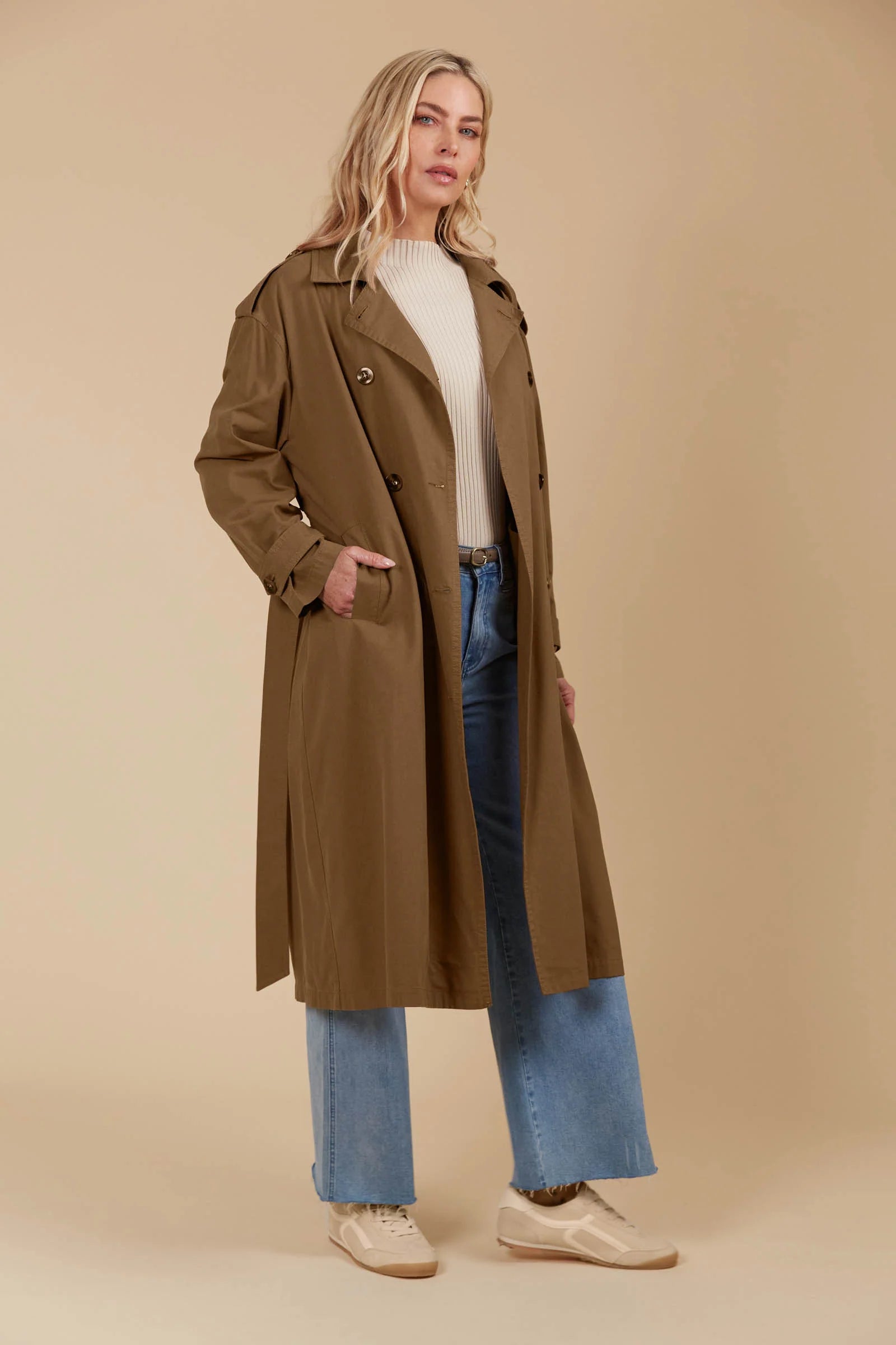 Collection of Isle of Mine Freya Trench Coat - Toffee in a gallery layout