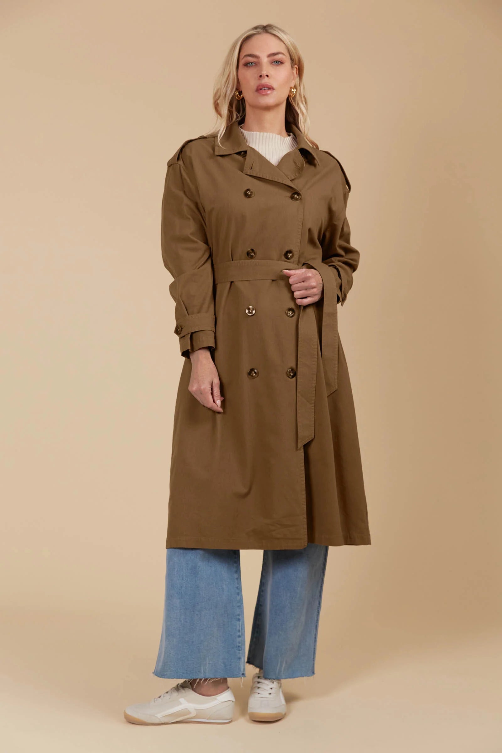 Collection of Isle of Mine Freya Trench Coat - Toffee in a gallery layout